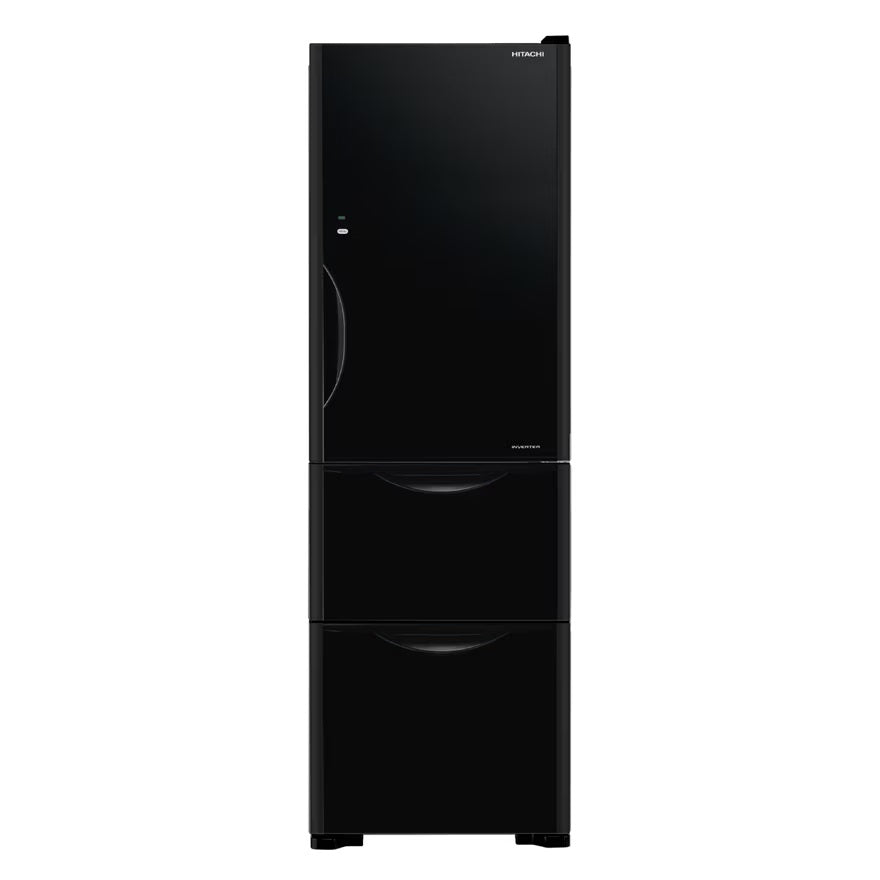 Hitachi HR3N6404DA-GBK 329L 3-Door Compact Inverter Eco-Refrigerator (Black Glass)