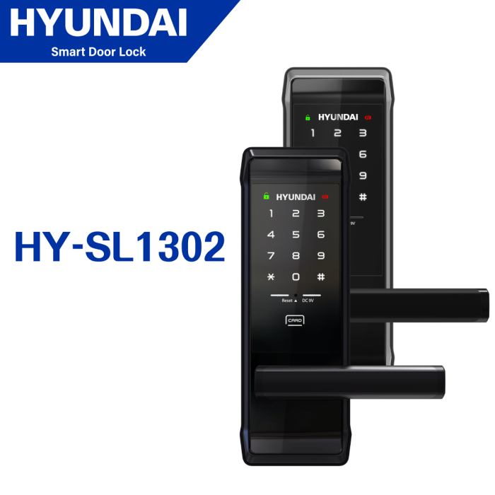 Hyundai 現代 HY-SL1302 智能指紋密碼門鎖 - 把手式