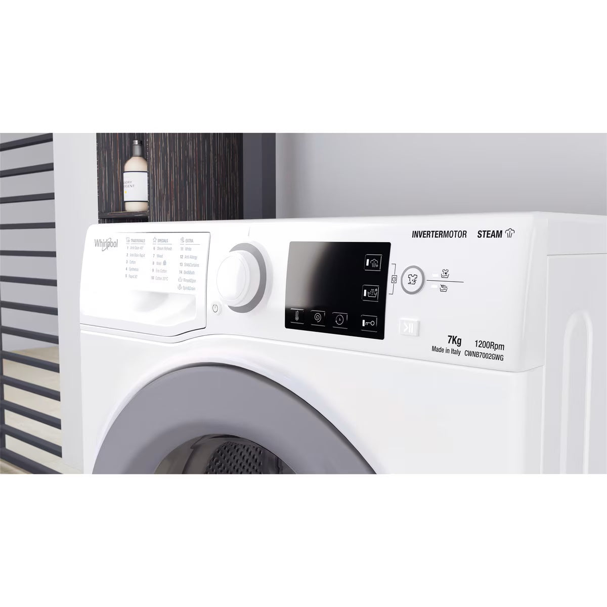 Whirlpool 惠而浦 CWNB7002GWG 7公斤 1200轉 SteamFit纖薄前置式洗衣機