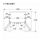 Bosch 博世 KFN96APEAG 593公升 Series 4 歐式四門雪櫃 尺寸圖3