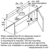 Bosch 博世 DFS097A51B 90厘米 Series 4 拉趟式抽油煙機