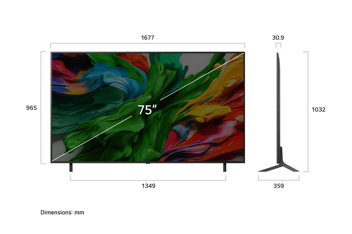 LG 樂金 QNED85 系列 75吋 QNED evo AI 4K Mini-LED 智能電視 75QNED85ACA