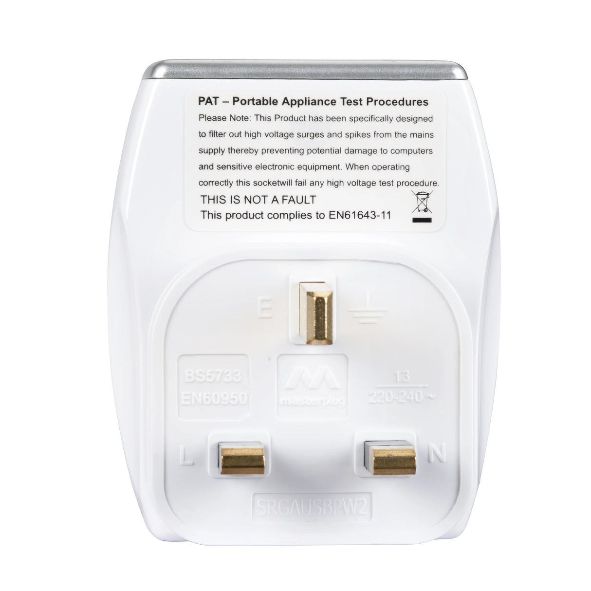 Masterplug SRGAUSBPB2 / SRGAUSBPW2 防雷插蘇 (2 x USB 2.1A + 1 x 13A)
