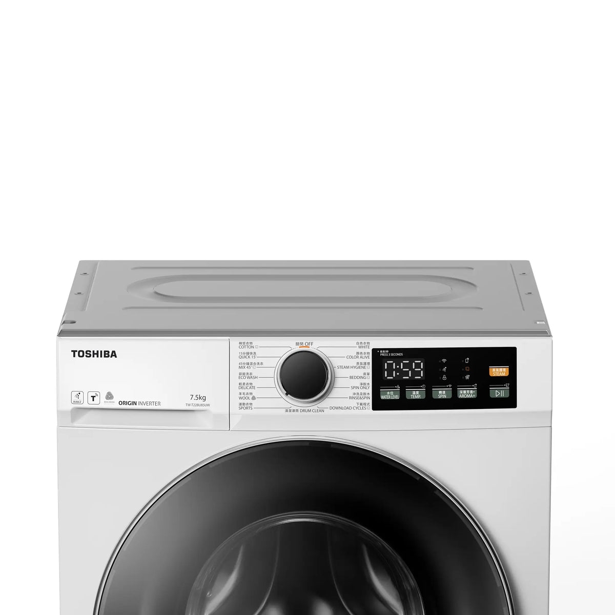 Toshiba 東芝 TW-T22BU85UWH(WK)-B 7.5公斤超薄身前置式變頻洗衣機 (飛頂)