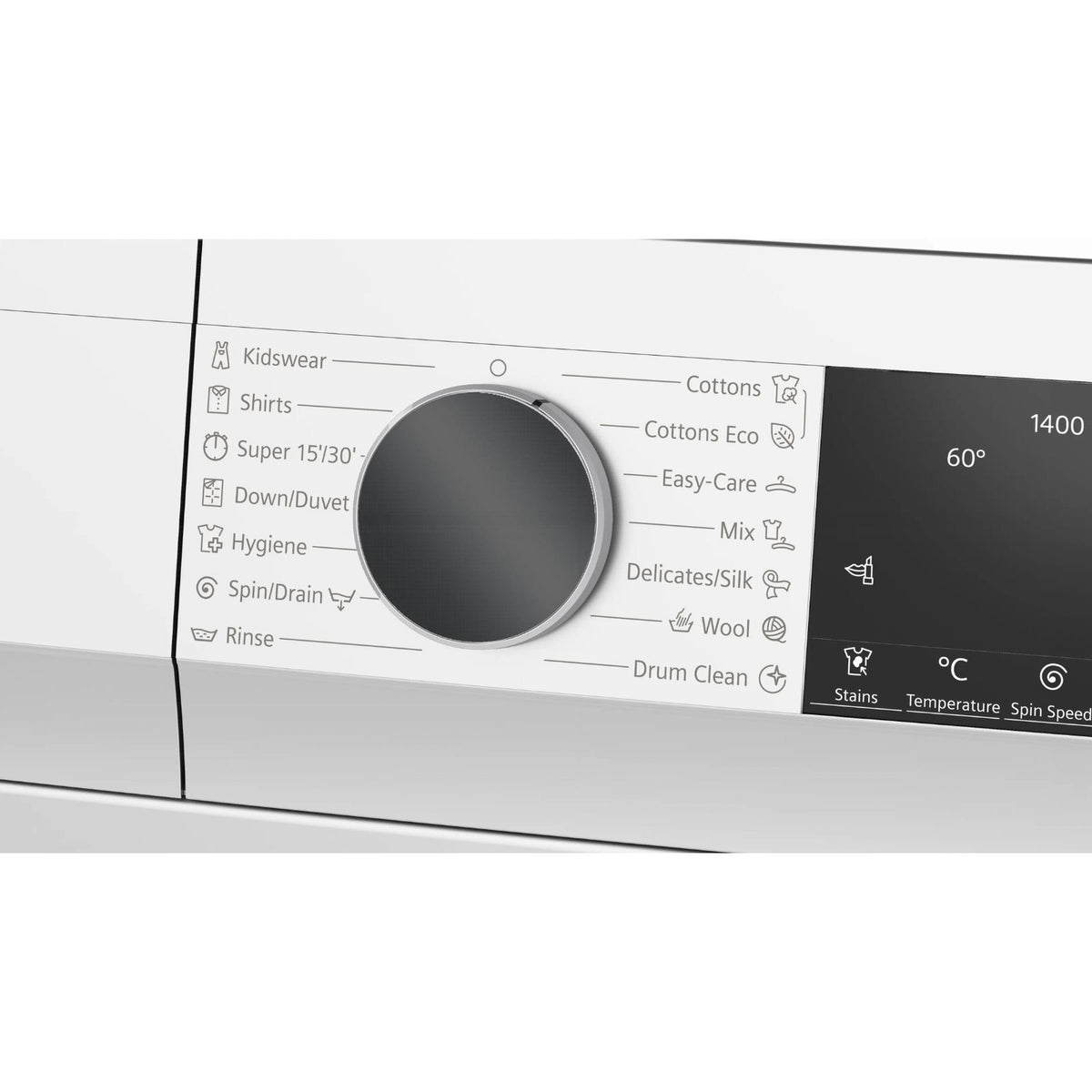 Siemens 西門子 WG54A2A2HK 10公斤1400轉 iQ500 前置式洗衣機 - 控制面板