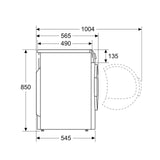 Siemens 西門子 WH43E200HK 9公斤 1300轉 iQ300 前置式洗衣機 尺寸表