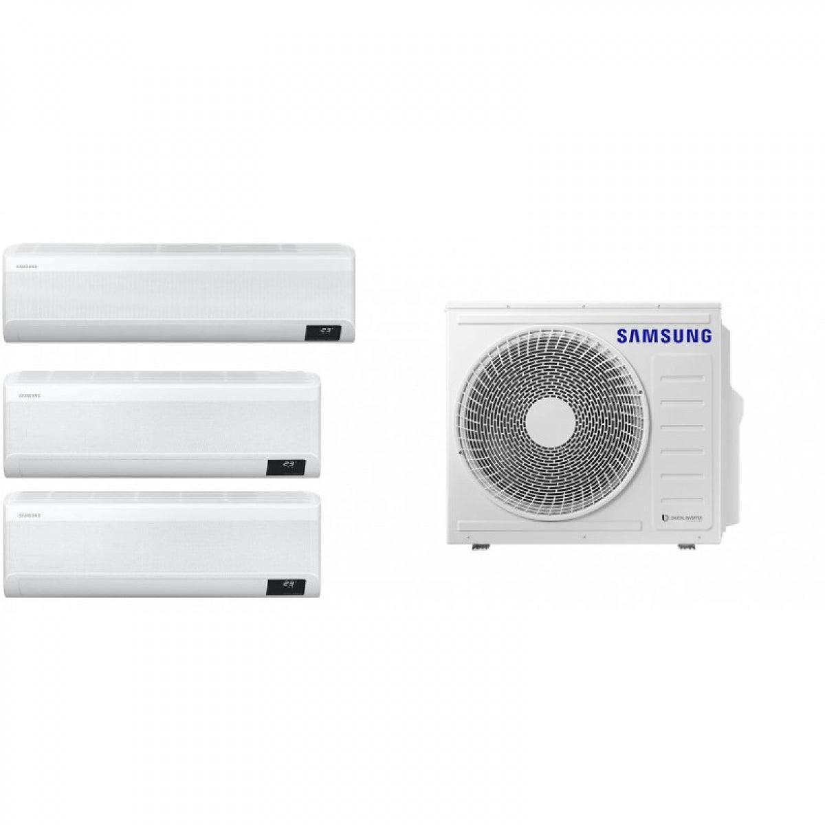 Samsung 三星 AJ068TXJ3KH/EA + AJ020 + AJ020 + AJ050 1拖3機 3/4匹+3/4匹+2匹 變頻冷暖 多聯式掛牆分體式冷氣機