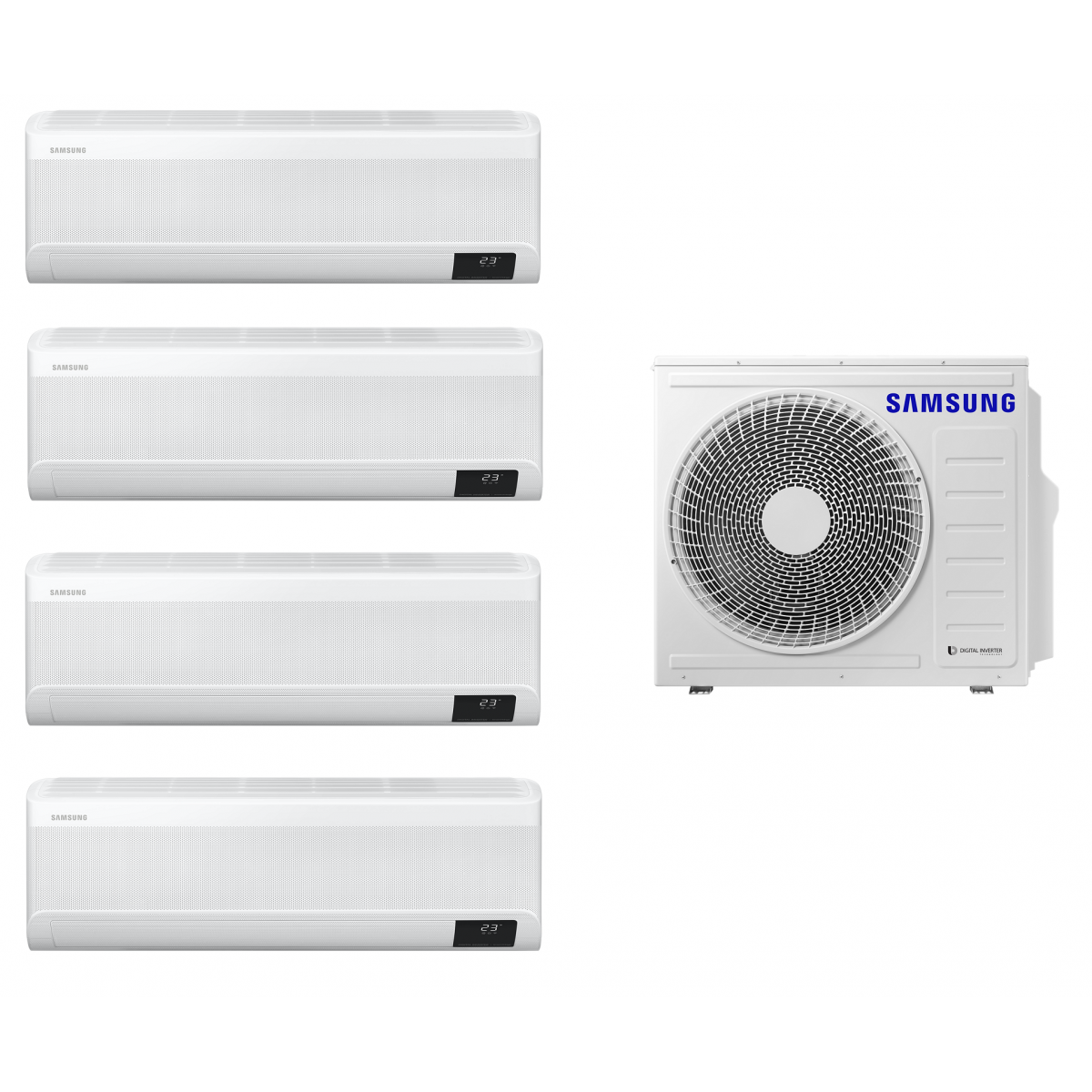 Samsung 三星 AJ080TXJ4KH/EA + AJ020 + AJ025 + AJ035 + AJ035 1拖4機 3/4匹+1匹+1.5匹+1.5匹 變頻冷暖 多聯式掛牆分體式冷氣機